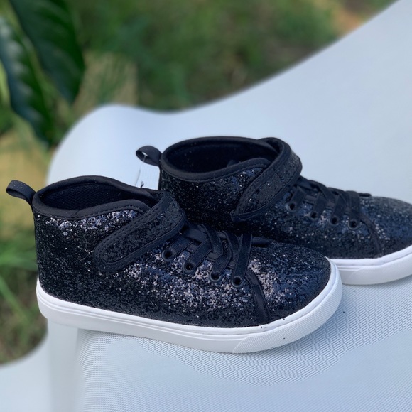 Toddler Girls Athletic Glitter Hi-Top Sneakers New - Picture 6 of 8